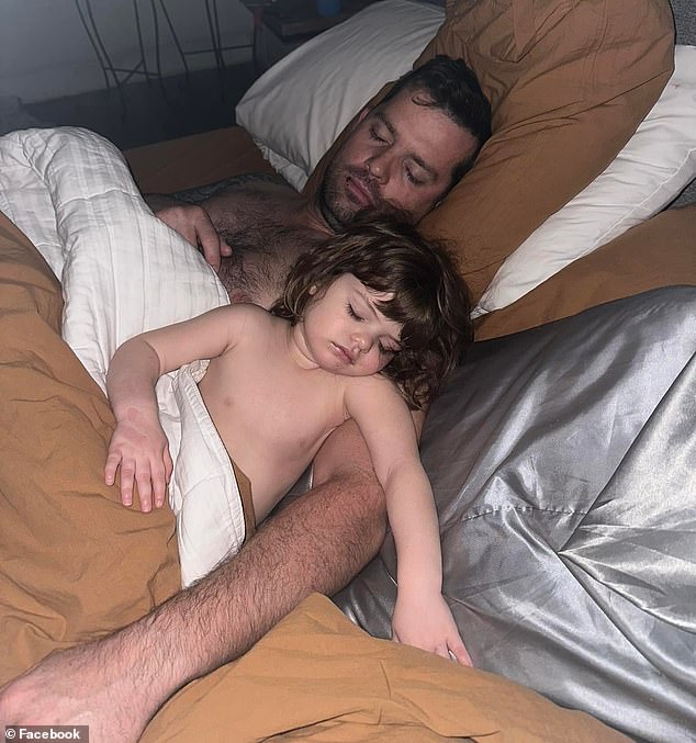 Chris posted adorable photos of the baby girl online, including one his wife took in February of this year of him sleeping and cuddling with the little girl