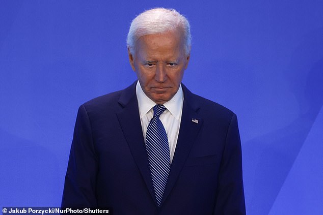 President Joe Biden during the NATO summit welcome ceremony in Washington, DC on Wednesday