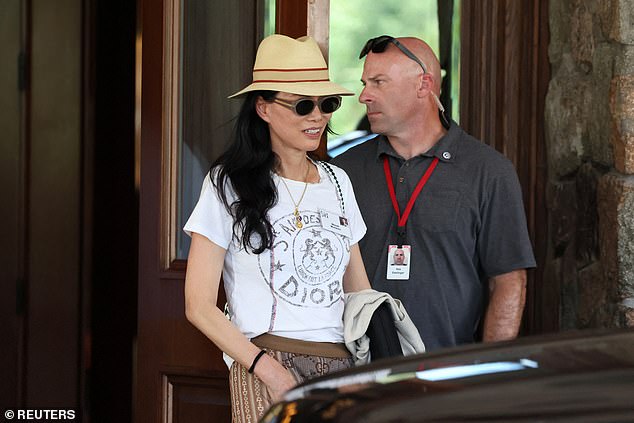 Wendi Murdoch, Rupert Murdoch's ex-wife, arrived in Sun Valley wearing a Dior T-shirt