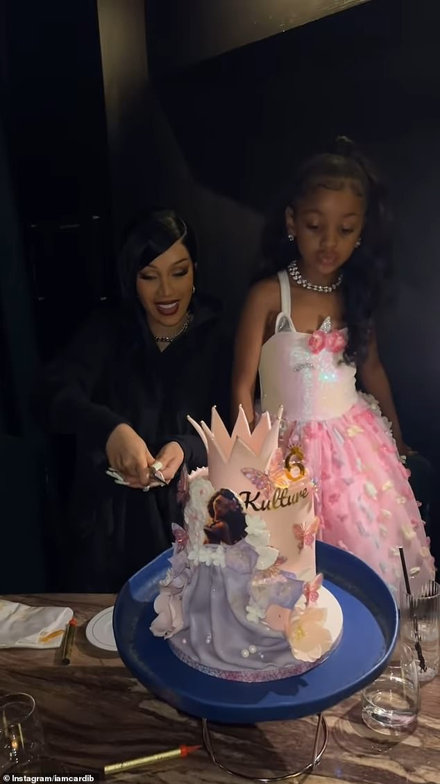 The mother of two caught Kulture and her friends singing Happy Birthday before cutting her daughter's cake