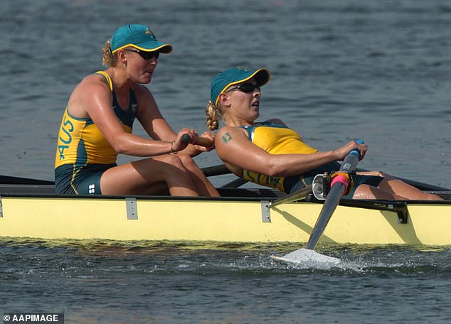 Robbins (pictured, right, at the 2004 Athens Olympics) has now declared on social media that she is at peace with her infamous sporting past