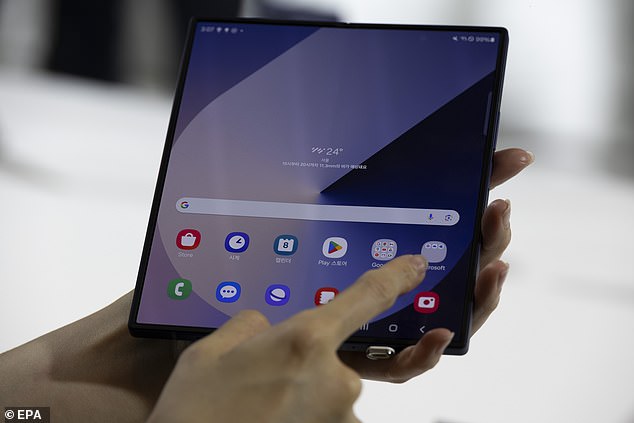 But the new foldable phones aren't exact carbon copies of Samsung's previous models. The Z Fold6 (pictured) comes with an upgraded 12-megapixel ultra-wide camera, which the company says is designed for better low-light performance.