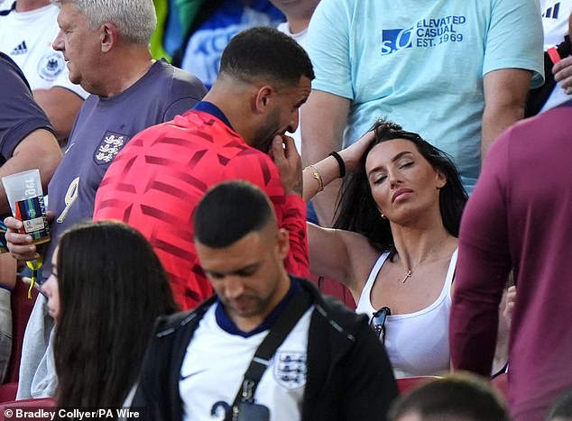 Sources claim the England team have had enough of Goodman's constant distractions off the field (pictured: Walker and Kilner after England's quarter-final win on July 6)