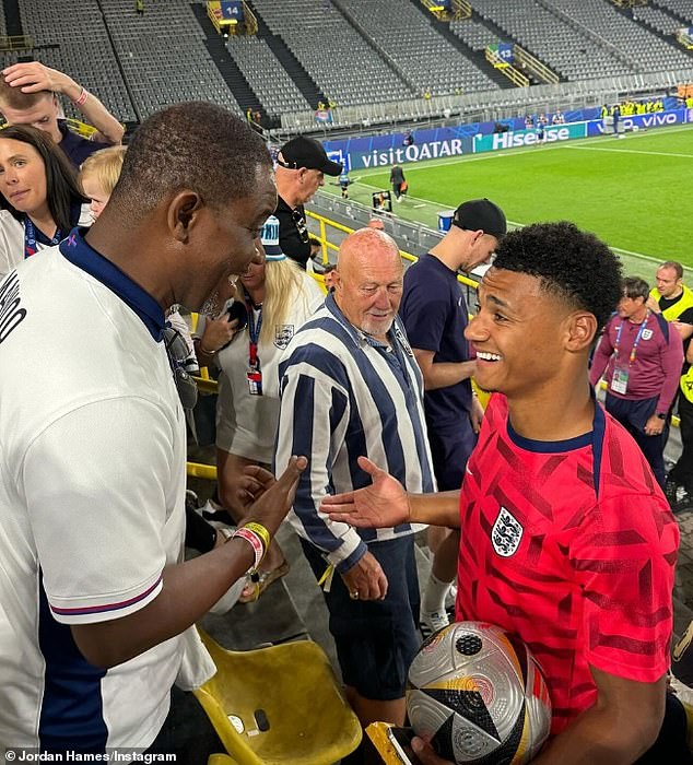 His upload also showed Ollie Watkins greeting his family members in the stands after his incredible goal in the 90th minute of the match