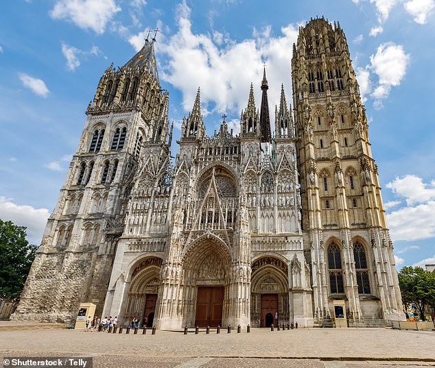 The 1,000-year-old cathedral (pictured) was a favorite of famed Impressionist Claude Monet, who painted it several times in the 19th century