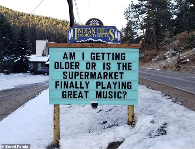 Clever! This Indian Hills Community Center in Bayfield, Colorado, has been entertaining motorists with their hilarious daily signs