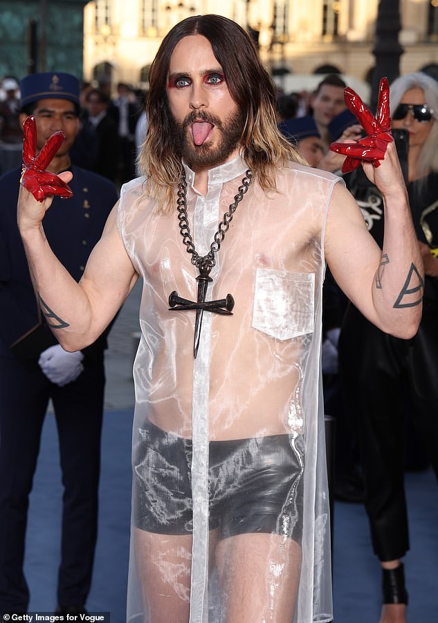 Last month, the Thirty Seconds To Mars frontman wore another quirky outfit to Vogue World Paris at Place Vendôme