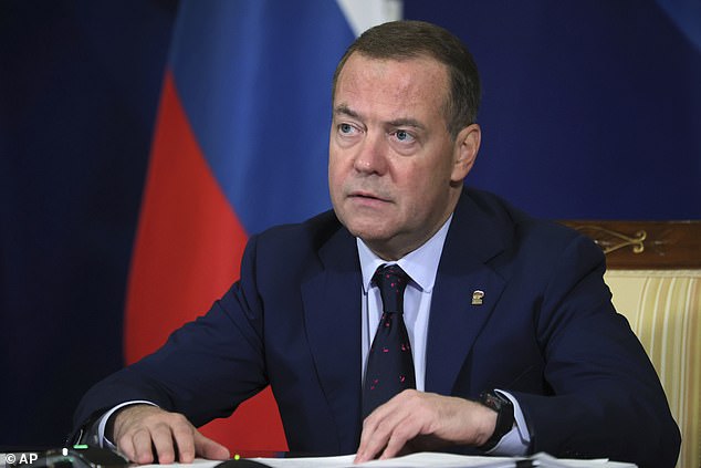 Former Russian President Dmitry Medvedev (pictured) has rejected a NATO summit promise to eventually grant Ukraine membership