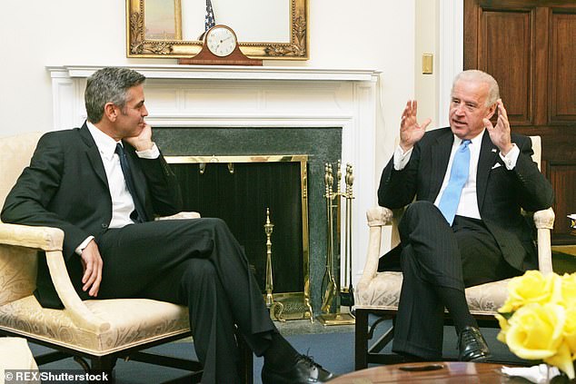 George Clooney meets then-Vice President Joe Biden in 2009