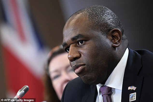 David Lammy (pictured) mocked Boris Johnson, David Cameron and James Cleverly as 'not the class of people Britain needs to run the country right now'