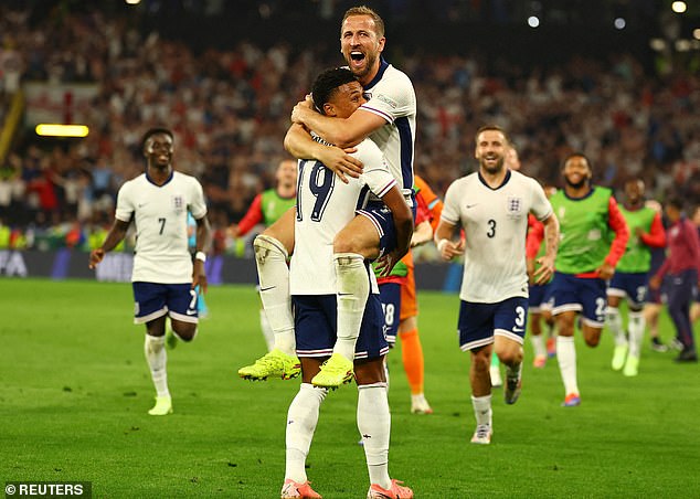 England beat the Netherlands 2-1 as Ollie Watkins (centre) scored the winning goal in the 90th minute