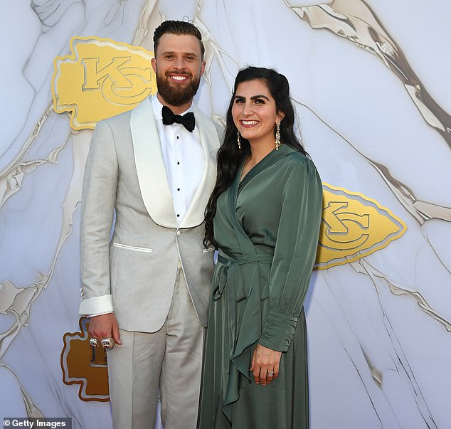 Butker appeared on the red carpet alongside his wife Isabelle in Kansas City last month