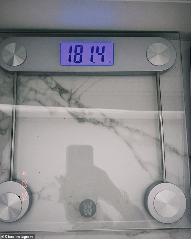 On April 23, the Texas-born Army brat revealed she weighed 181.4 pounds with an Instagram photo of her scale, writing that she was actively 