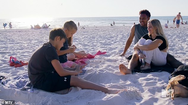 Mackenzie McKee, 29, headed to the beach with her three children and her boyfriend Khesanio ahead of a visit from Khesanio's mother, Angie