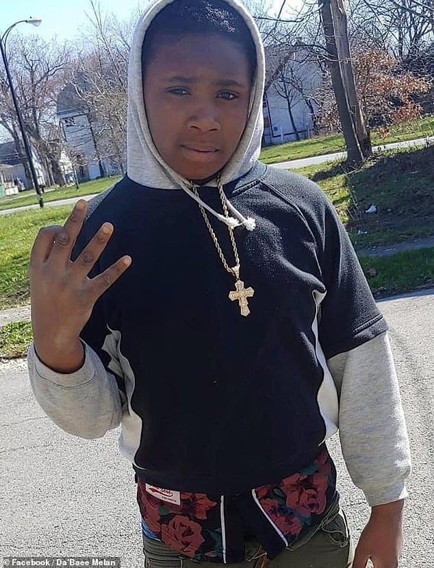 Roberts is the half-brother of Jaylen Griffin (pictured), a 12-year-old Buffalo boy who disappeared in August 2020 and whose body was later found in a home in April 2024.