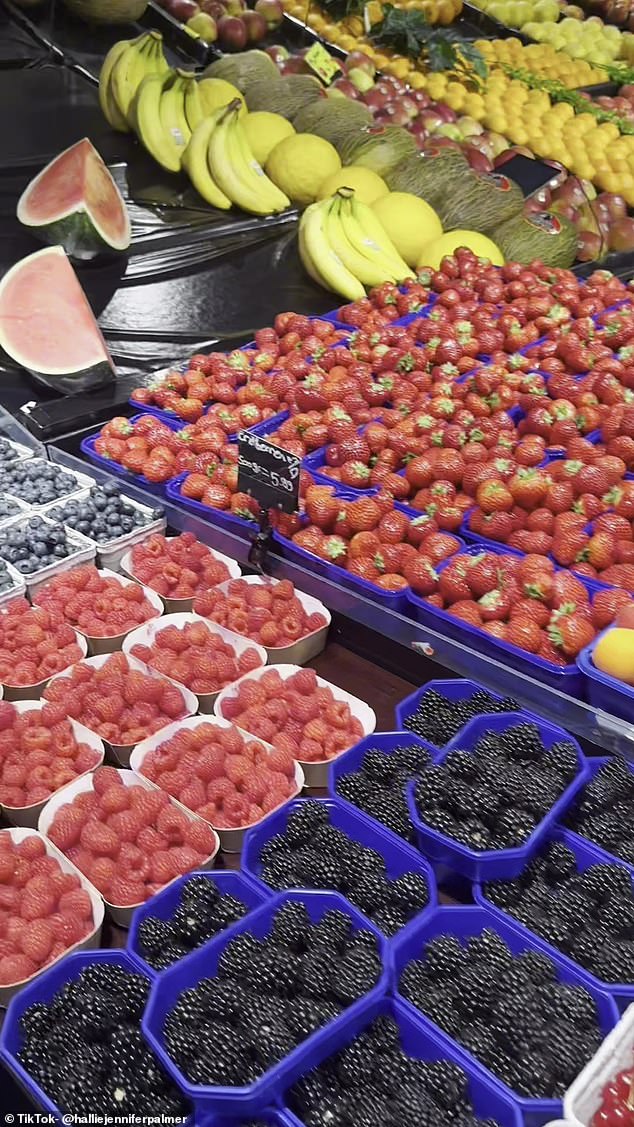 On the day of the race, Hallie and her family went to the market for breakfast