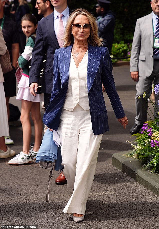 Felicity Kendal arrives on day twelve of the 2024 Wimbledon Championships at the All England Lawn Tennis and Croquet Club