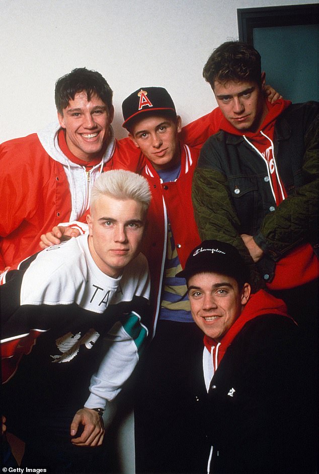 This came after Jason left the band and the entertainment industry in 2014, after his bandmates claimed he 'didn't want to do it anymore' (Gary, Howard, Jason, Mark and Robbie pictured in 1991)