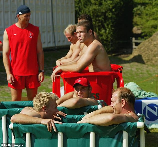 To mix the heat and cold, players also jump into ice baths for 15 minutes several times