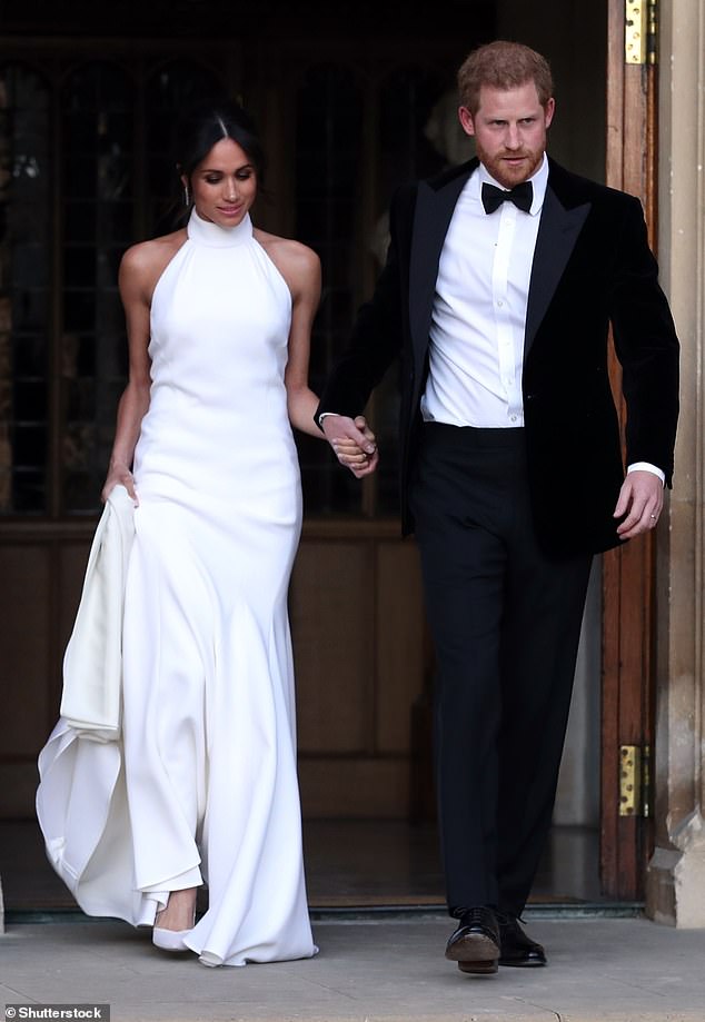 The white dress bears a striking resemblance to Stella McCartney's wedding dress that she wore in 2018