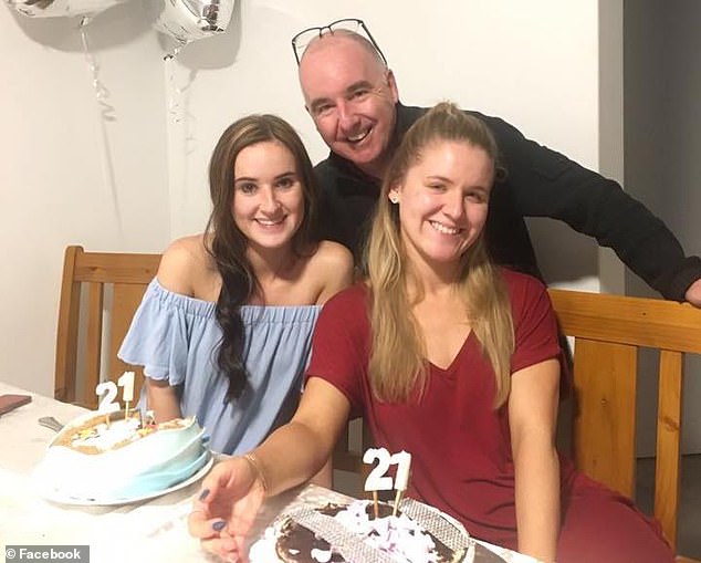 Mr Fisk and his daughters Brittany (left) and Lacinda (right) are supporters of the Cancer Council NSW