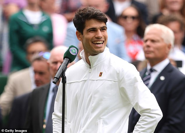 Alcaraz said he felt 'calm' in the final moments before his victory on Centre Court