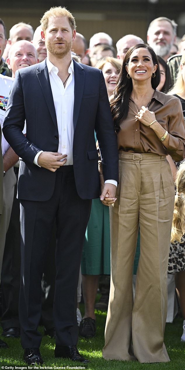 Meghan Markle wore creased brown pants during her trip to Germany last September with Harry