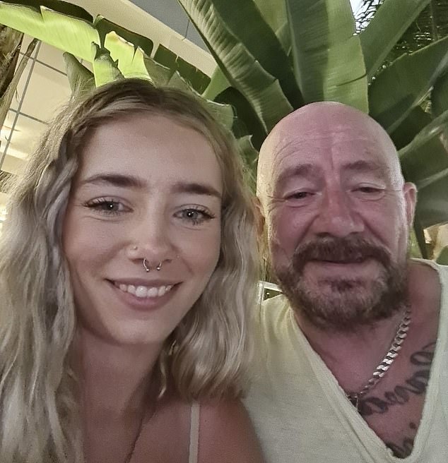 The girls' father, Mark (pictured with Tazmin), wants vapes to be banned altogether