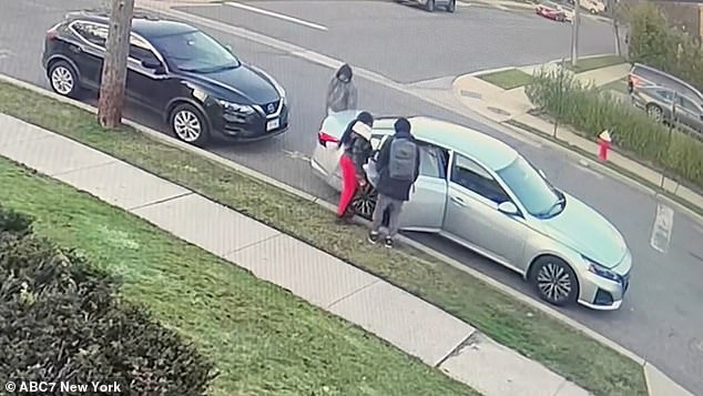 Three masked bandits attempt to steal a man's car in Cedarhurst, Long Island, before fleeing after the man screamed