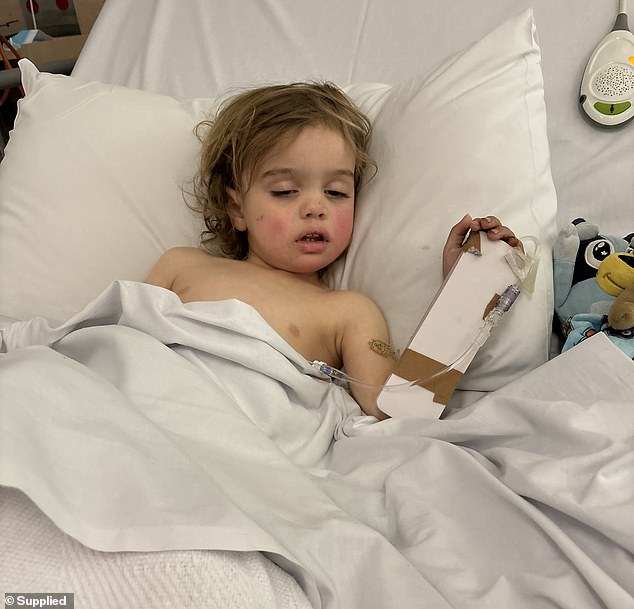 The two-year-old deteriorated a day after a second appointment with the GP, who ruled out viruses or bacteria. Oliver (pictured) had difficulty breathing and his parents rushed him to hospital