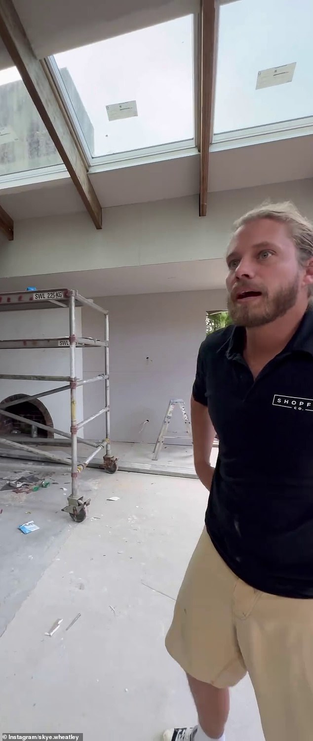 The 30-year-old influencer shared a shocking video on Instagram on Friday in which Lachlan is seen showing Skye around the renovation of their mansion in development.