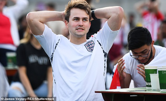 Physical changes occur in the body without any control over them, due to the 'fight or flight' response. Pictured: England fans watch the Euro 2020 match against Denmark, Trafalgar Square, London, July 7, 2021