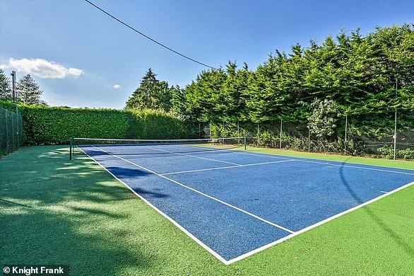 Ready for the court: The well-maintained tennis court will be a hit with friends and family