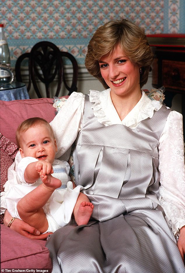 Diana with her son, Prince William. The Princess's visits to Collie's home were kept secret and she would go without security personnel