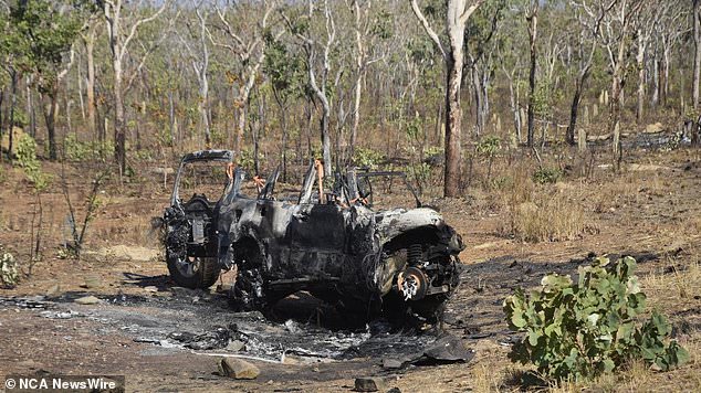 The Pajero (pictured) skidded violently onto the wrong side of the road, a coroner said.