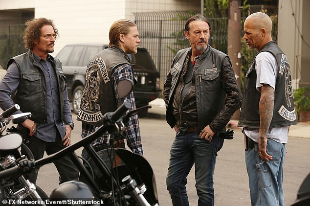 Kim Coates, Charlie Hunnam, Tommy Flanagan, David Labrava in 'Red Rose' (season 7, episode 12 of Sons of Anarchy in November 2014