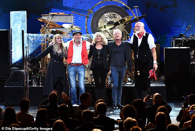 End of an era: The classic lineup – featuring John McVie, Lindsey Buckingham and Mick Fleetwood – last performed together during their MusiCares tribute at Radio City Music Hall in Manhattan in 2018