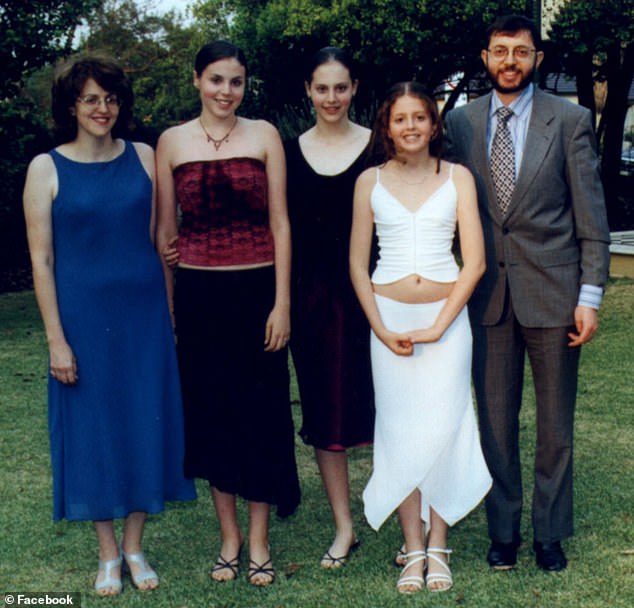 Firerose (second from left) is the eldest of three daughters of Debbie and Stephen Scholem