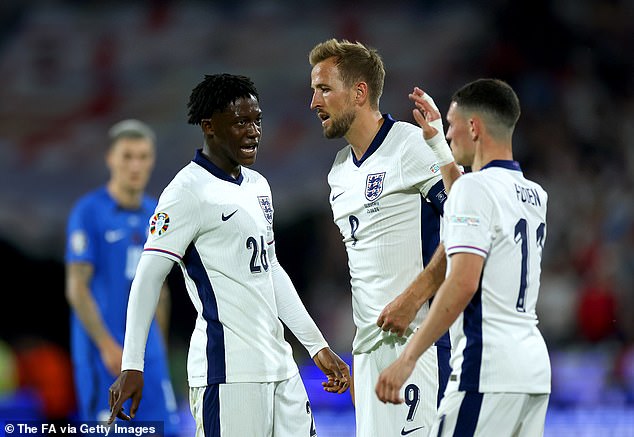 Wonderkid Mainoo (left) is certain to retain his place in the Three Lions' starting line-up in Berlin