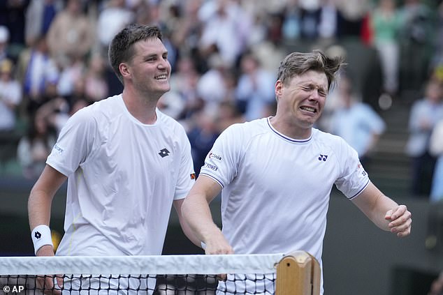 Heliovaara, 35, had tears in his eyes moments after the match, which was played on Centre Court