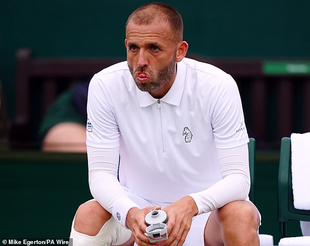 Dan Evans, pictured at Wimbledon this year, hopes Djokovic beats Alcaraz on Sunday