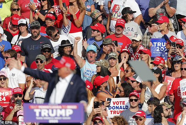 The president addresses his supporters moments before the shooting