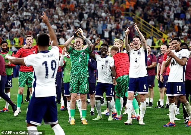 Bukayo Saka (centre, no. 7) has undoubtedly been England's star of the tournament so far with a number of consistently impressive performances