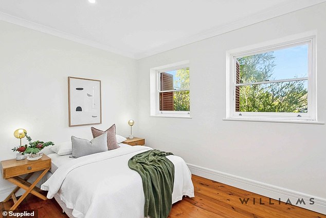 A beautiful, bright bedroom on the upper floor