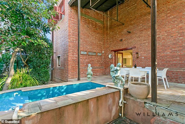 The sun-heated plunge pool in the private garden