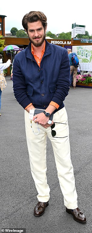 Pierce Brosnan and Andrew Garfield looked handsome as they led the stars of the All England Lawn Tennis and Croquet Club