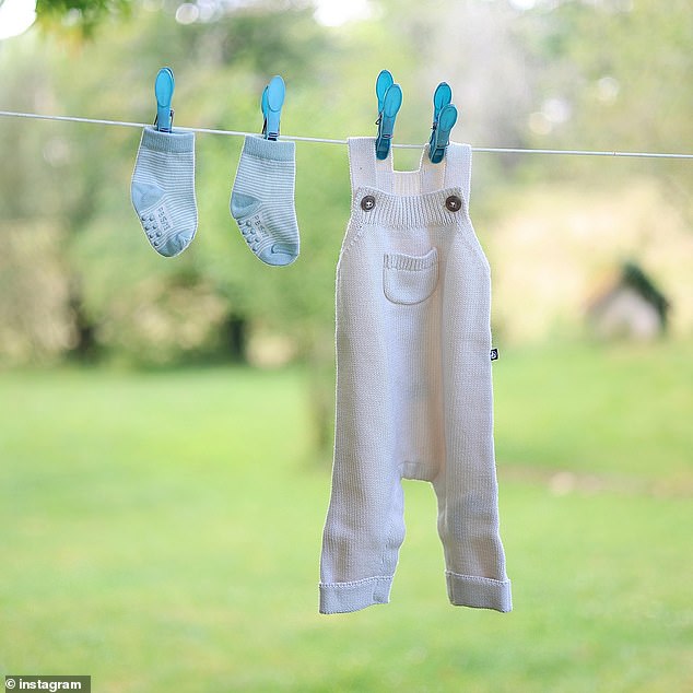 The happy news was captioned with a photo of knitted boots and overalls