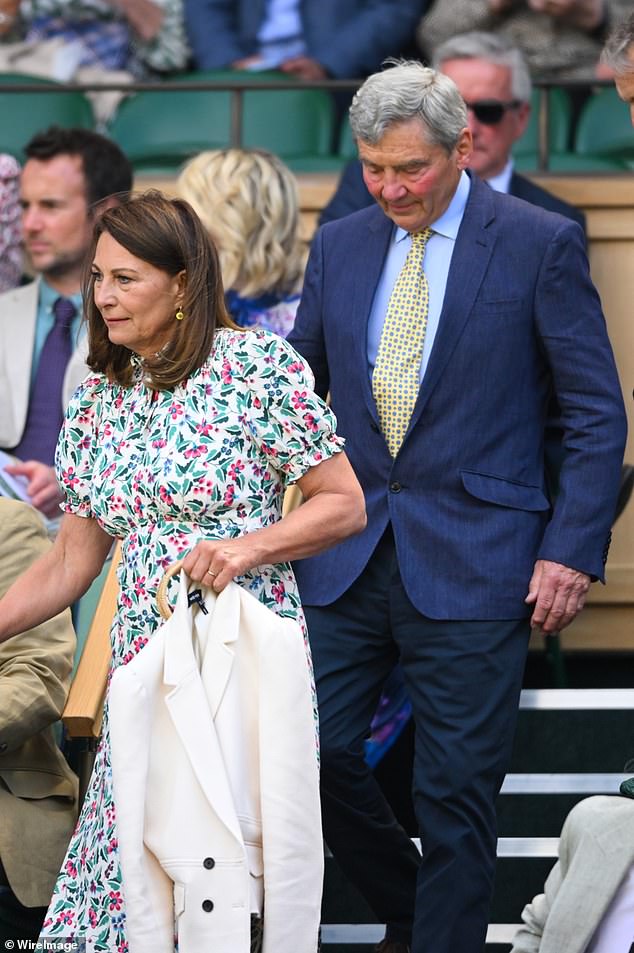 The Princess of Wales' parents appeared to be in high spirits on the fourth day of Wimbledon last year - their second public appearance since their daughter's cancer diagnosis