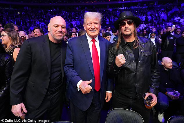 Trump often sits next to UFC boss Dana White during the UFC's biggest events