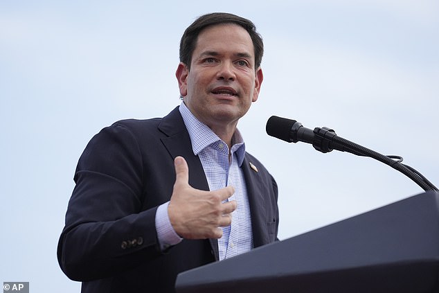 Florida Senator Marco Rubio speaks for Donald Trump during a campaign rally in Doral, Florida on July 9, 2024